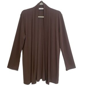 Preston York Cardigan M Easy Care Workwear Knit Relaxed Casual Chic‎ Rayon Brown